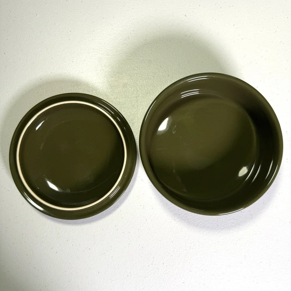Gourmet du Village, Cheese Fromage GREEN Ceramic Brie Baker Cheese Dish With Lid